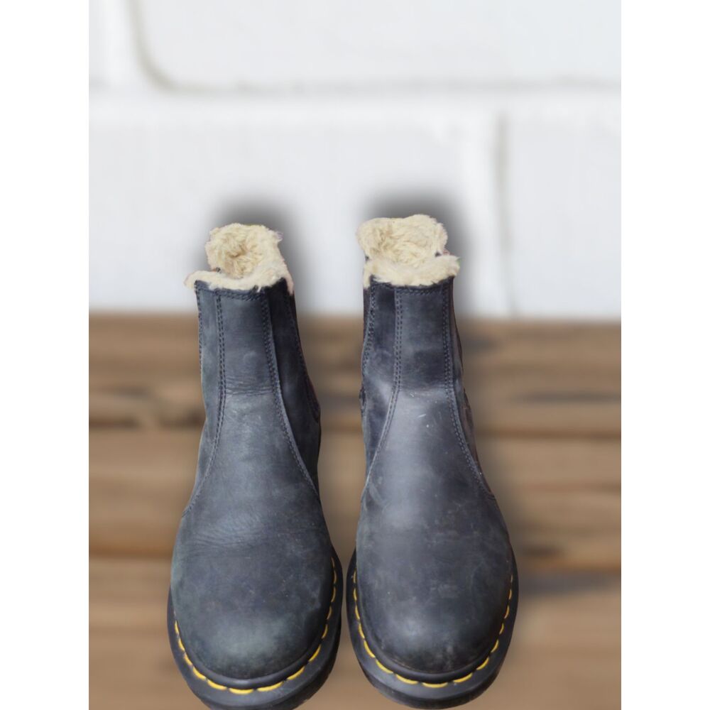 Dr. Martens "2976 Leonore" Faux-Fur Lined Leather Chelsea Boots